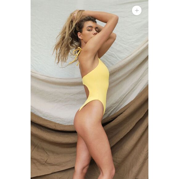 Free People x Toast Swim Sunset Signature Cut Out Ribbed Swimsuit XS - Picture 4 of 14